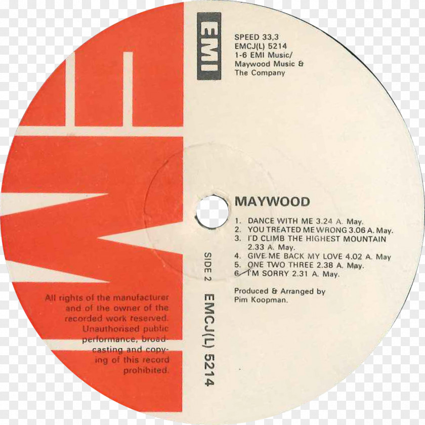 Maywood United States Of America LP Record Phonograph Compact Disc Album PNG