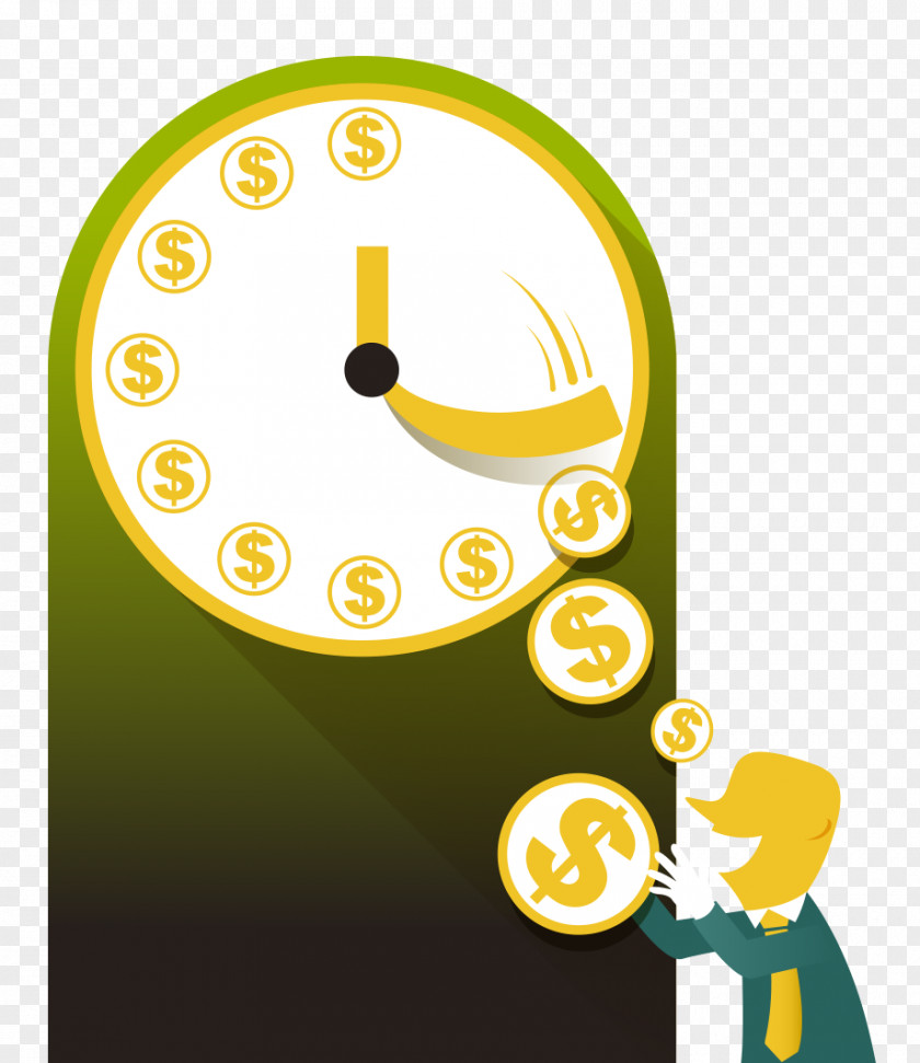 Flat Material Time And Money Design Bank Illustration PNG