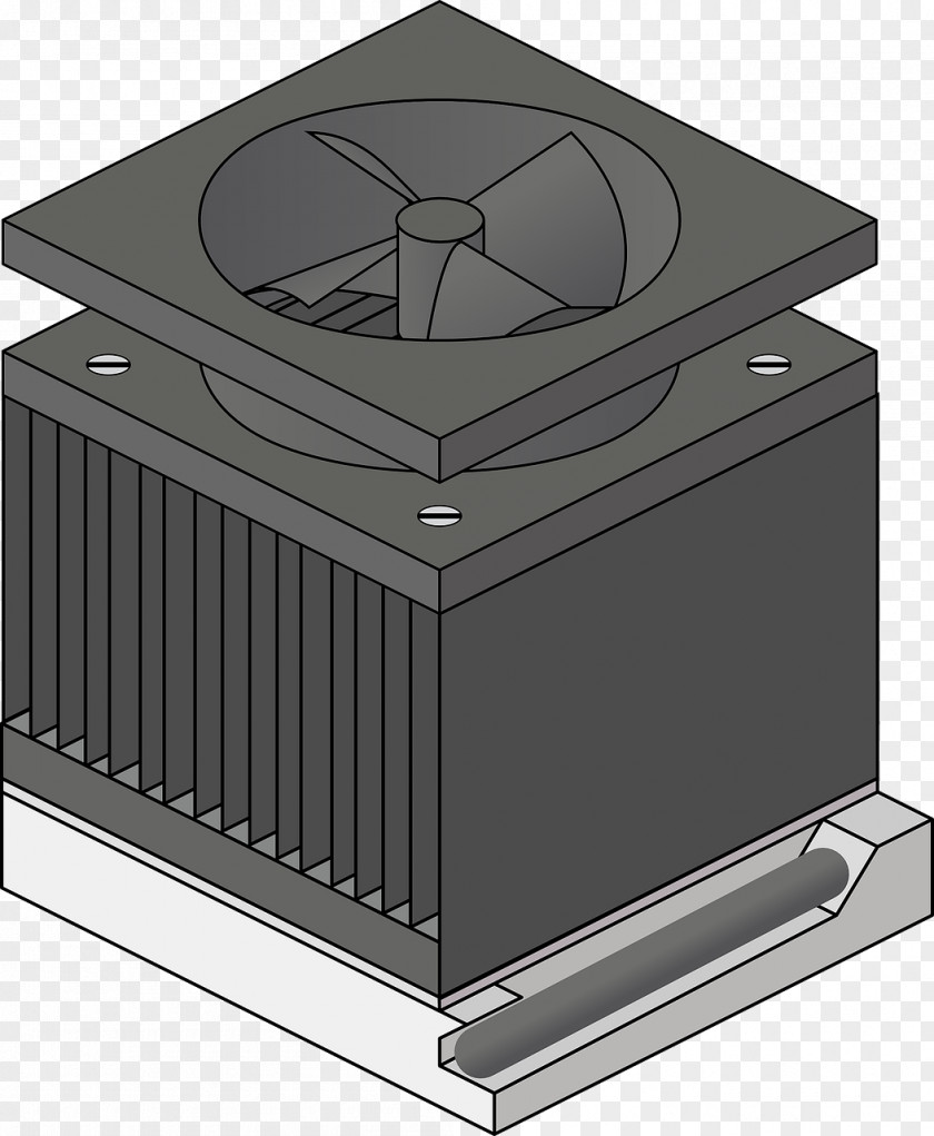 Black Radiator Heat Sink Central Processing Unit Fan Computer Cooling Clip Art PNG