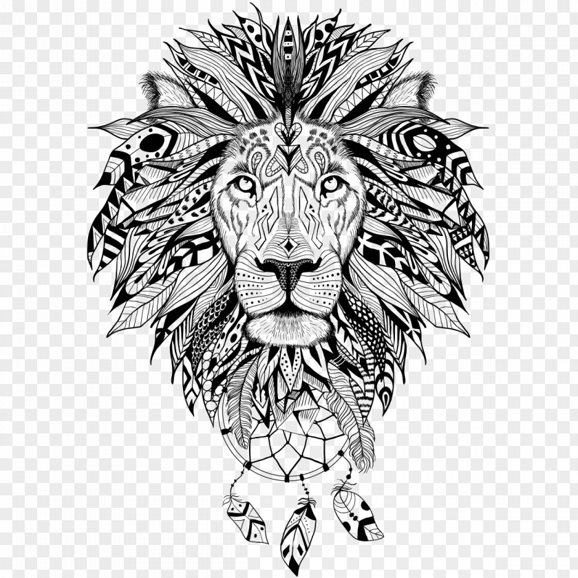 Lion Sleeve Tattoo Drawing Image PNG