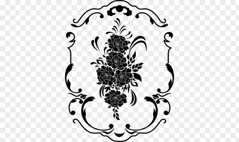 Vector Color Inkjet Border Flower Art Clip PNG