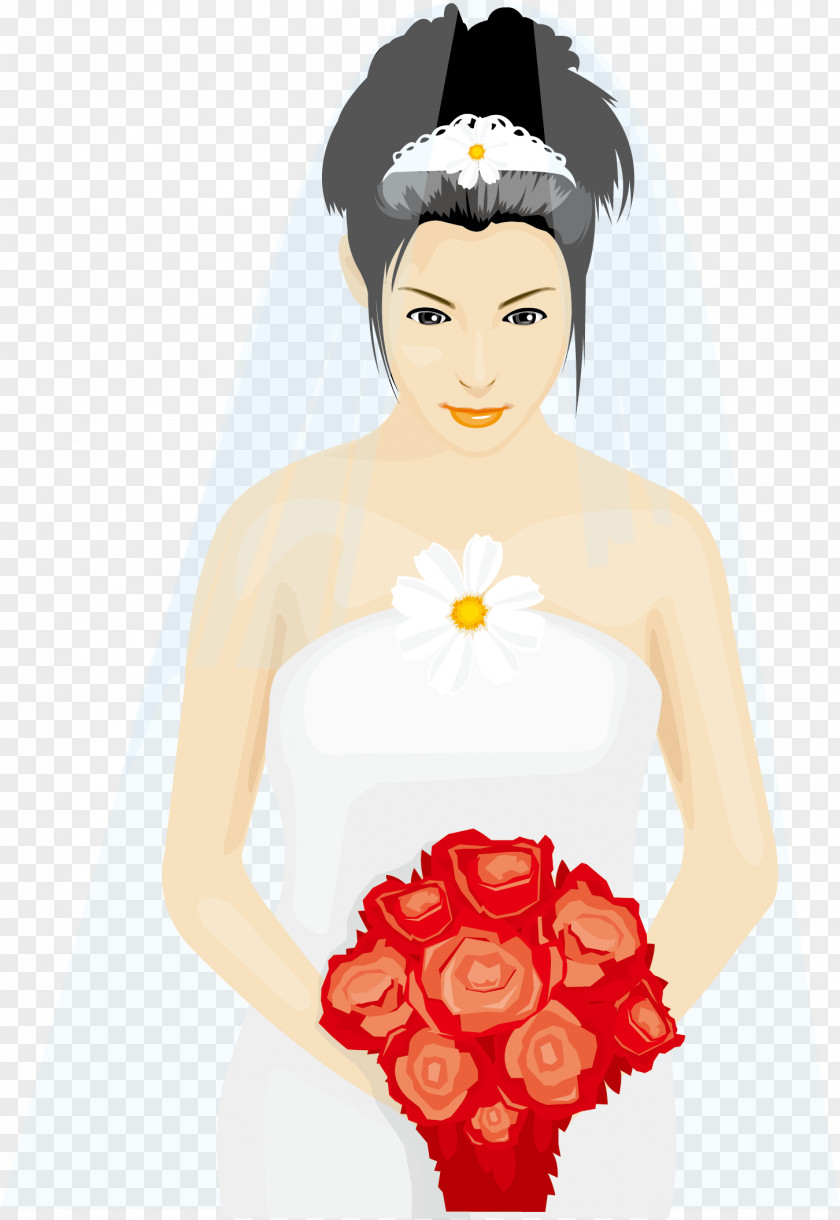 Vector Wedding Bride Illustration PNG