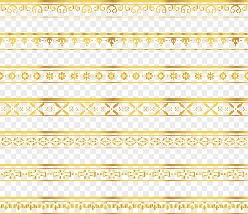 Delicate Gold Lace Border PNG