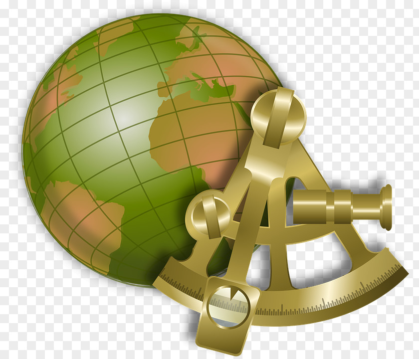 Earth And Ruler Globe Sextant Clip Art PNG