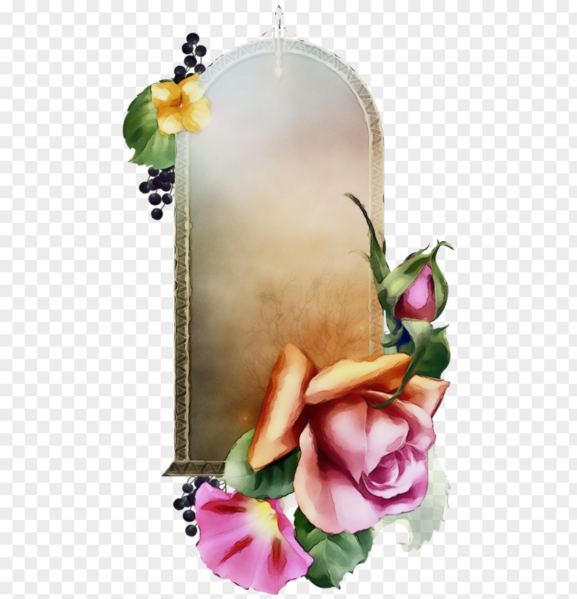 Rose Family Picture Frame Watercolor Background PNG