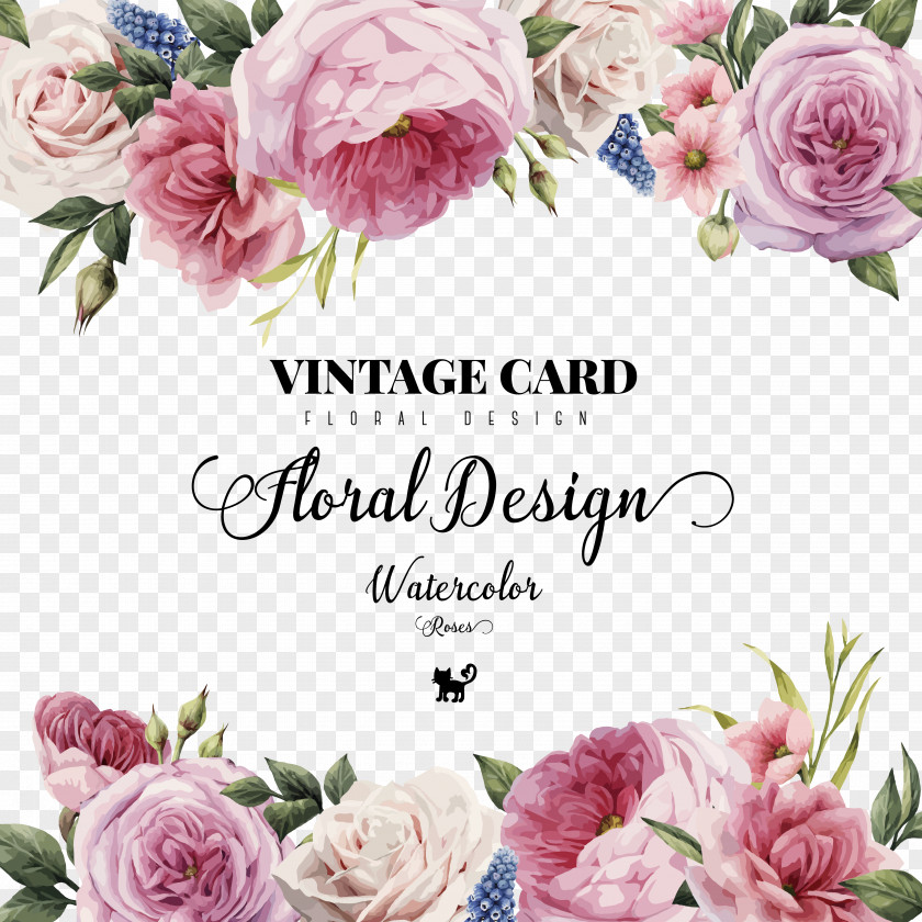 Wedding Invitation Flower Greeting Card PNG invitation card, HD hand-painted watercolor roses , vintage card floral designs advertisement clipart PNG