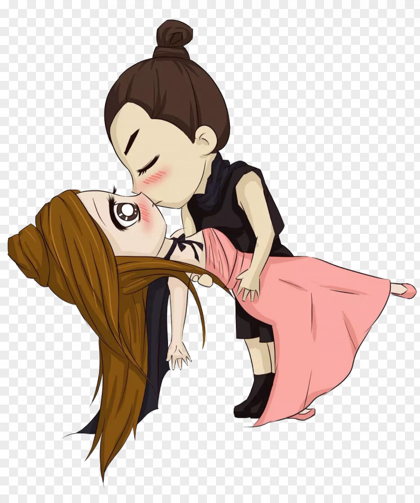 Couple Kissing Cartoon Kiss Illustration PNG