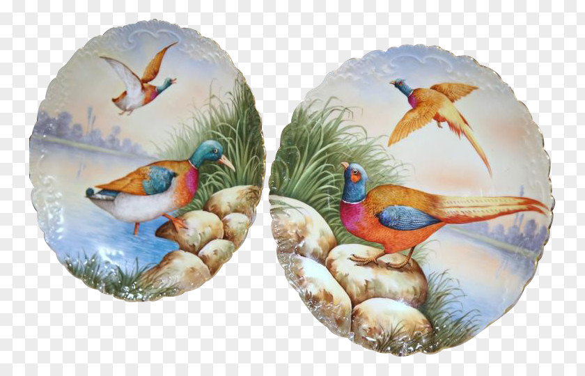 Hand Painted Birds Limoges Bird Porcelain Rock China Painting PNG