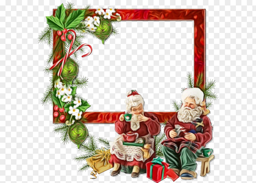 Picture Frame Santa Claus Christmas Decoration PNG