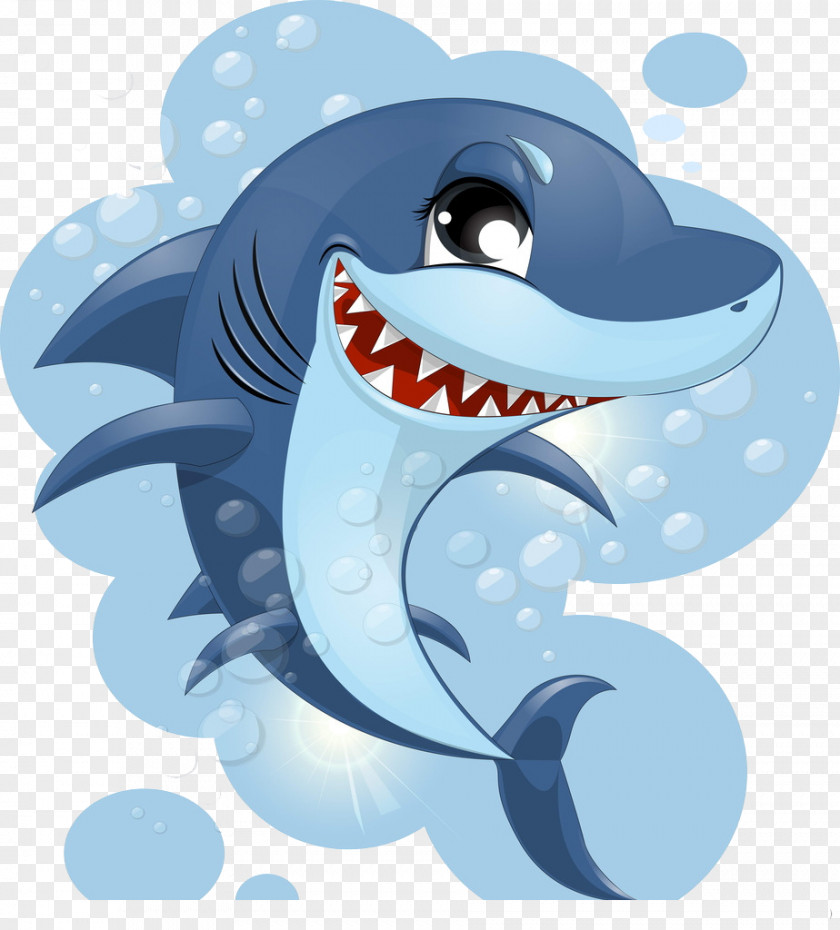 Cute Big White Shark Great Cartoon Cuteness PNG
