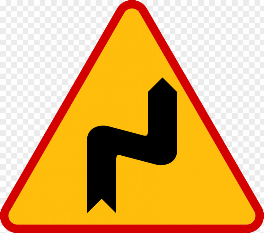 Road Poland Warning Sign Traffic Bourbaki Dangerous Bend Symbol Znaki Ostrzegawcze W Polsce PNG