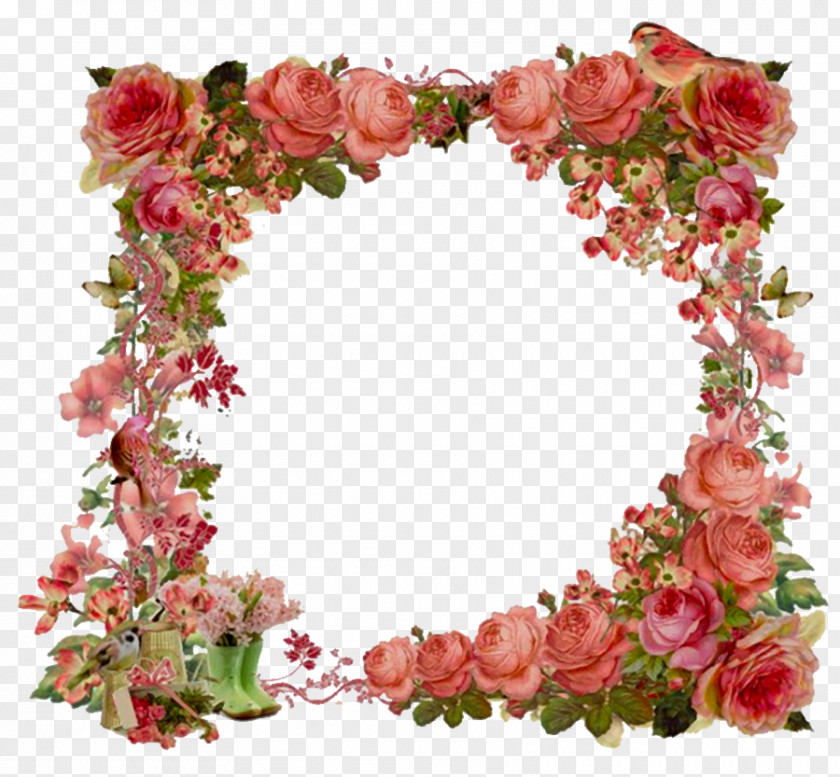 Vintage Flower Picture Frames Clothing Shabby Chic Clip Art PNG