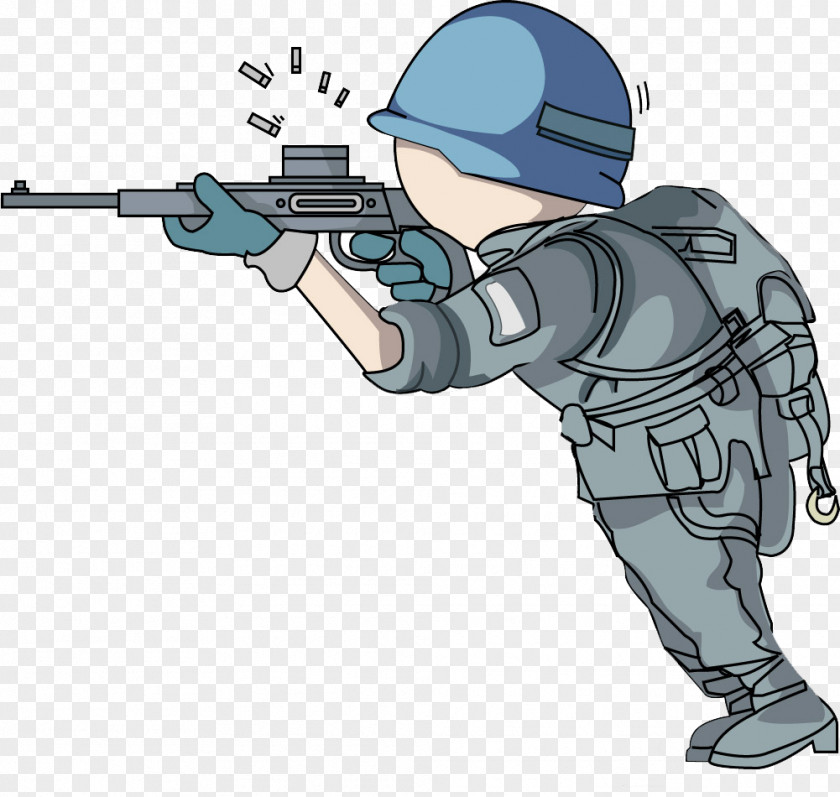 Aimed At The Soldiers Soldier Firearm Cartoon PNG