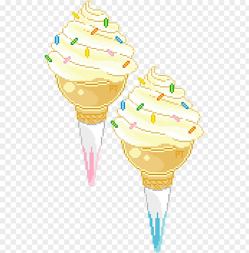 Ice Cream Sundae Cones Pixel Art PNG