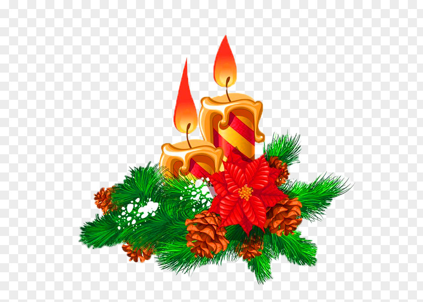 Yellow Simple Candle Decoration Pattern Christmas Clip Art PNG