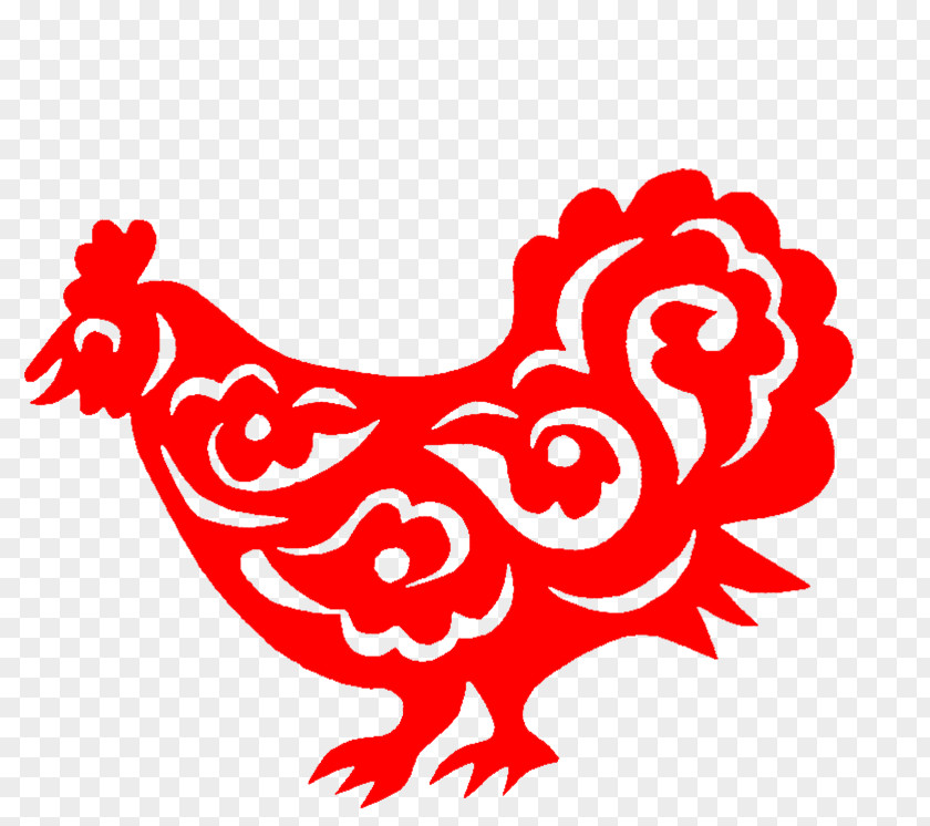 Paper-cut Cock Rooster Papercutting Clip Art PNG