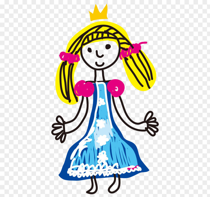 Vector Painted Little Princess Drawing Child Adobe Illustrator PNG