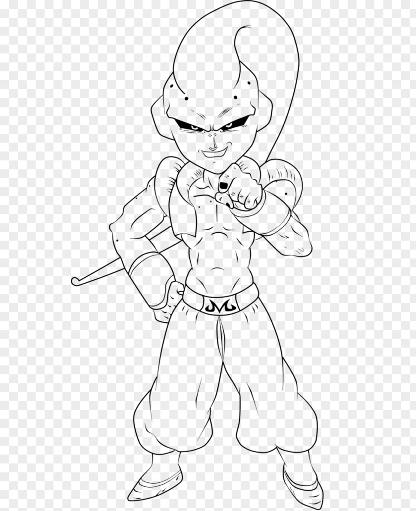 Dragon Ball Majin Buu Gotenks Bulma Line Art Sketch PNG