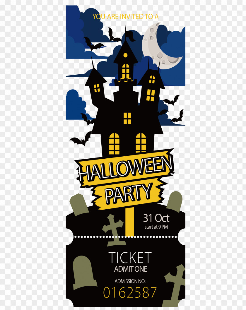 Halloween Party Tickets Adobe Illustrator PNG