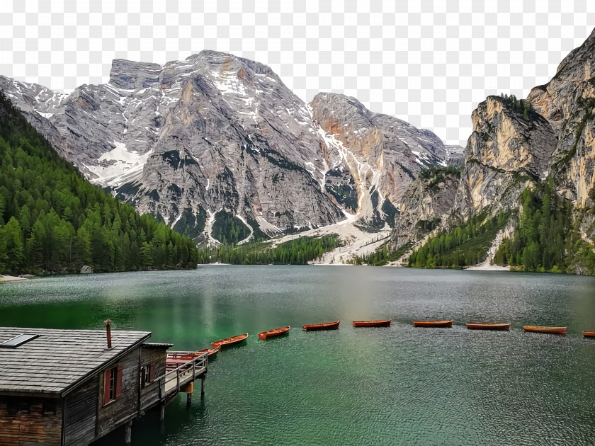 Pragser Wildsee Mount Scenery Fjord Water Resources Wilderness PNG