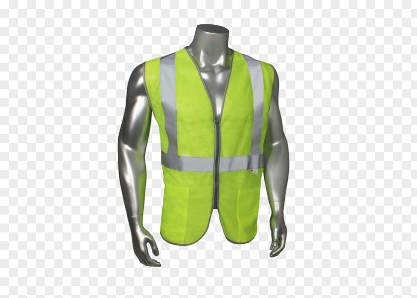Safety Vest High-visibility Clothing Gilets Retroreflective Sheeting Zipper PNG