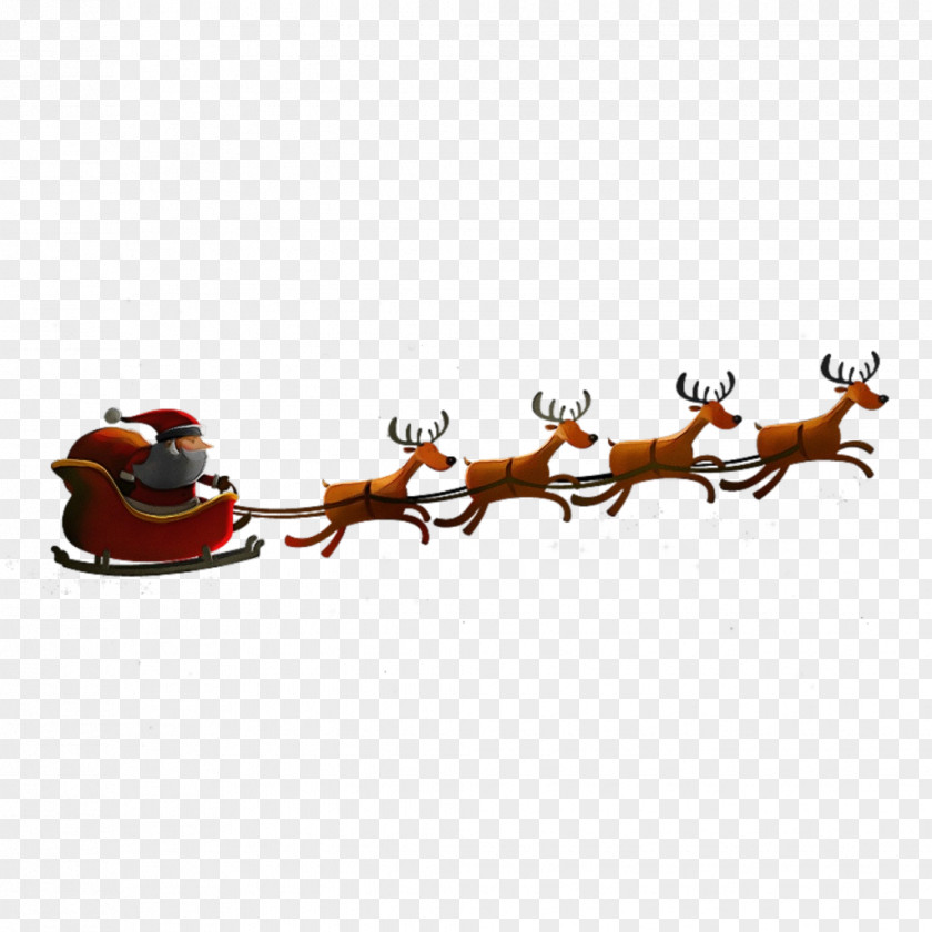 Branch Santa And His Reindeer Christmas Claus PNG