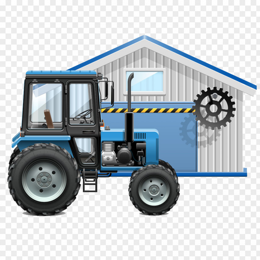 Tractors And Hand-painted Cartoon House Baler Hay Agriculture Clip Art PNG