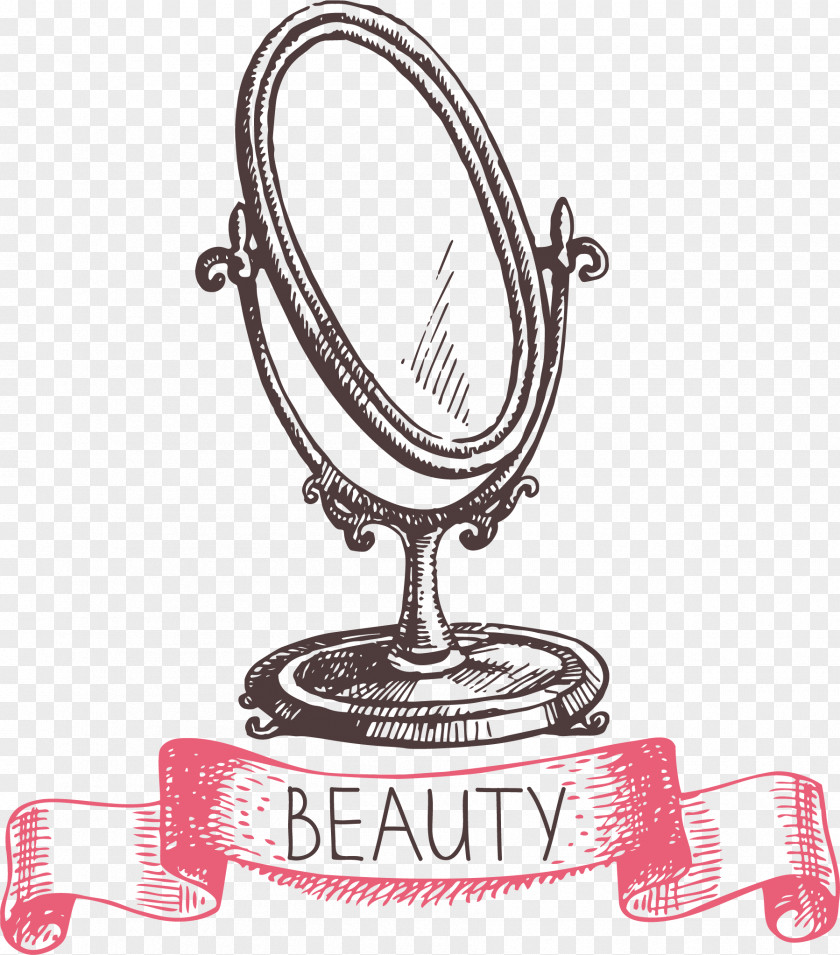 Vector Mirror Drawing Cosmetics Vintage Clothing Sketch PNG