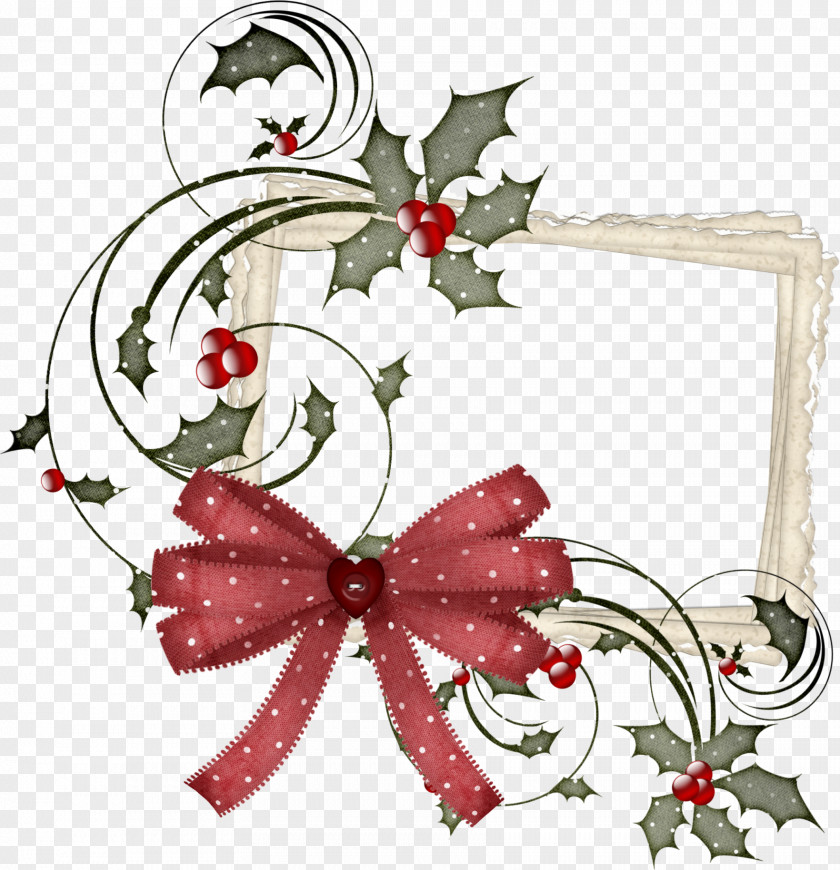 Glitter Frame Christmas Decoration Common Holly Tree Clip Art PNG