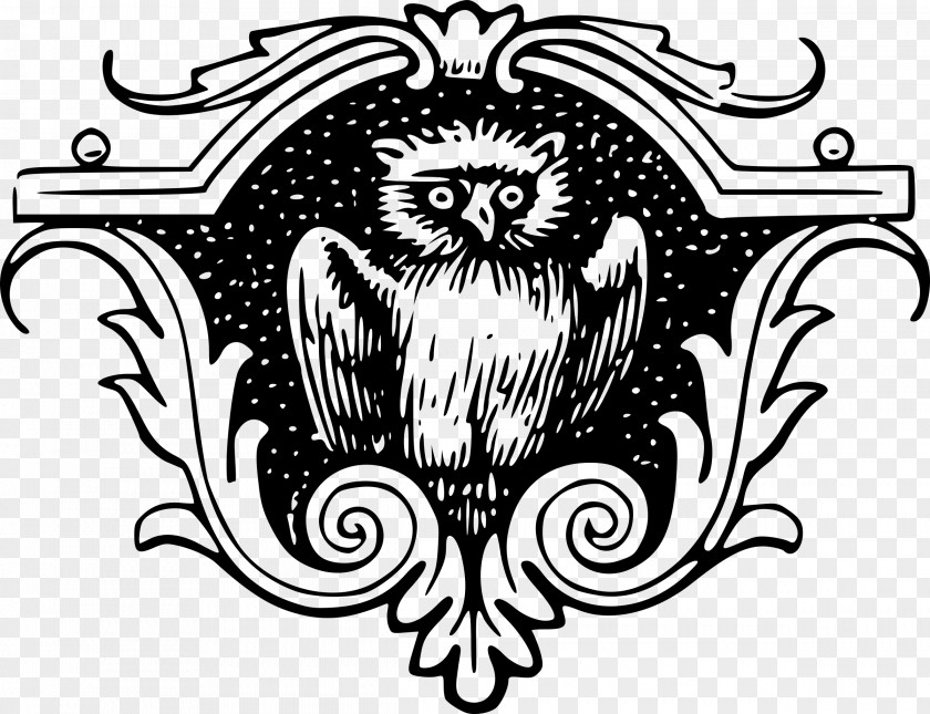 Owl Illustration Gothic Architecture Motif Art Clip PNG