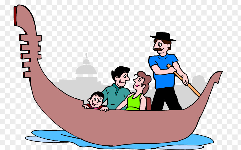 Vacations Venice Gondola Clip Art PNG