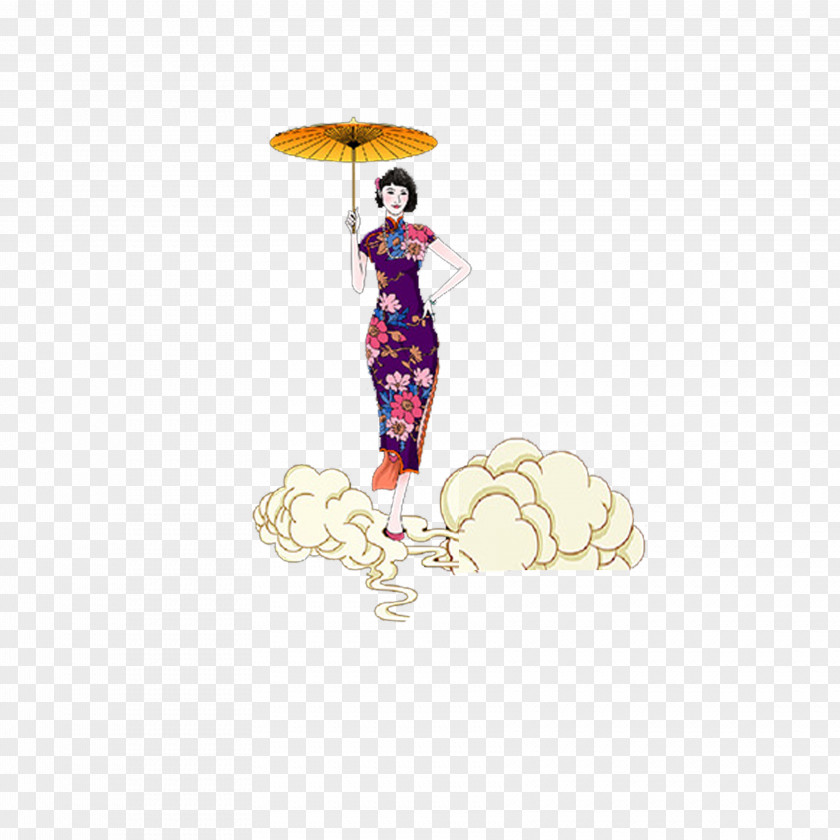 Classical Cheongsam Woman Robe Download PNG