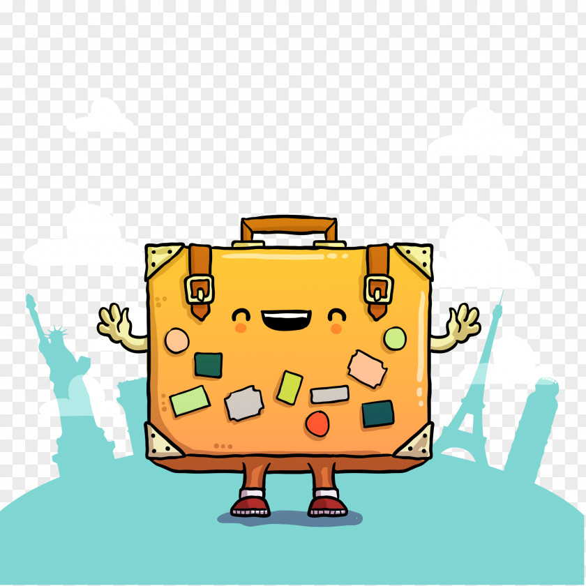 Cute Luggage Travel Illustration Suitcase Baggage PNG