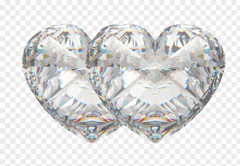 Diamond Double Heart Wedding PNG