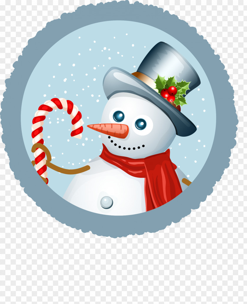 Grey Frame Snowman Pattern Christmas Clip Art PNG