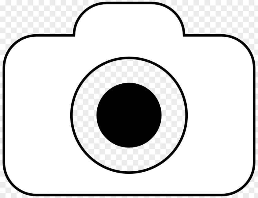 Camera Line Art Black And White Clip PNG