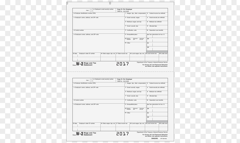 Form W2 W-2 Document Tax Report PNG