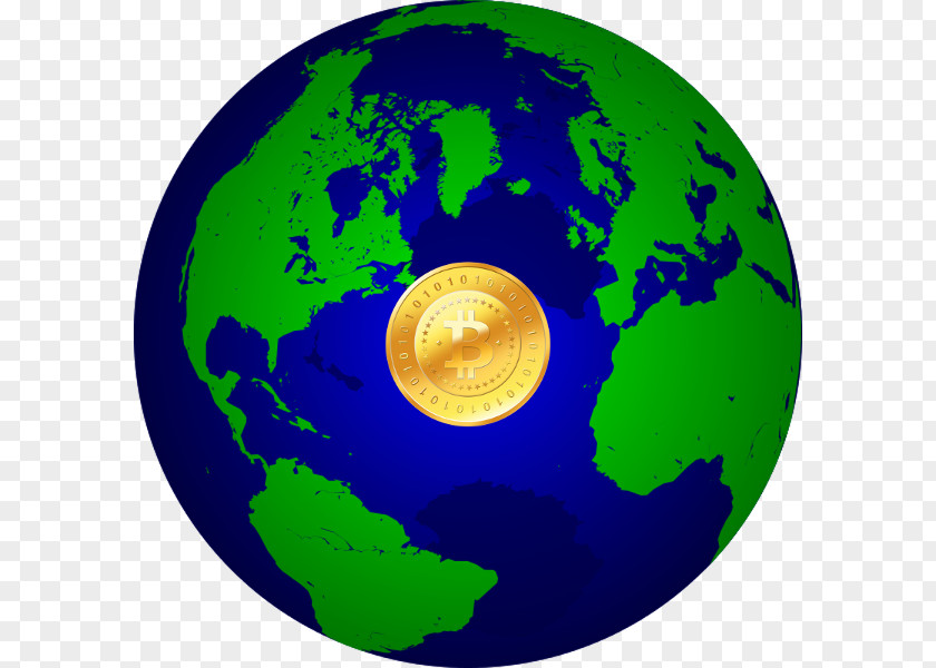 Bitcoin Globe Clip Art PNG