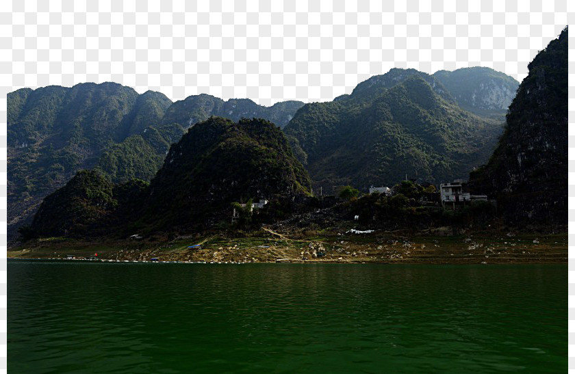 Baise Haokun Lake Scenic District Mount Scenery Loch Fjord Inlet PNG