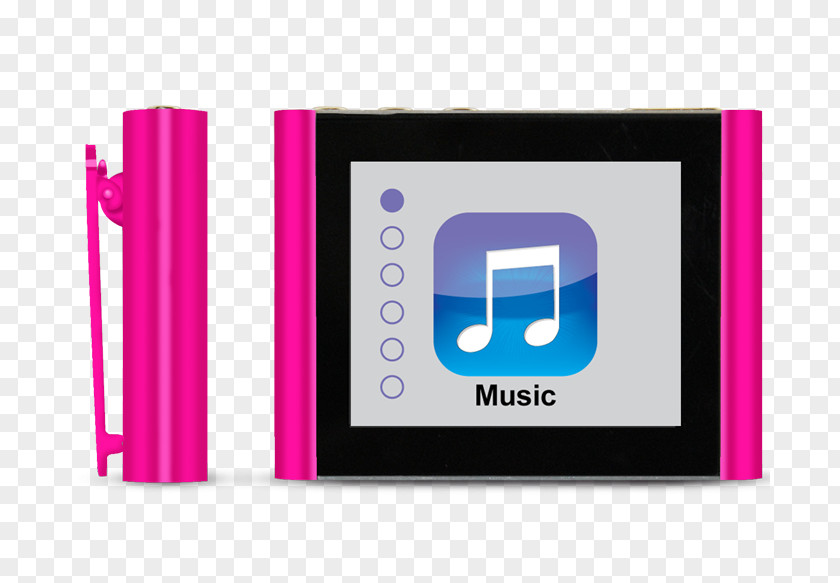 Pink Radio Digital Audio MP3 Player Video MP4 Touchscreen PNG