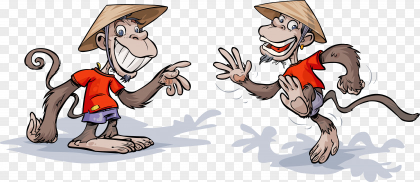Couple Monkey Cartoon Clip Art PNG