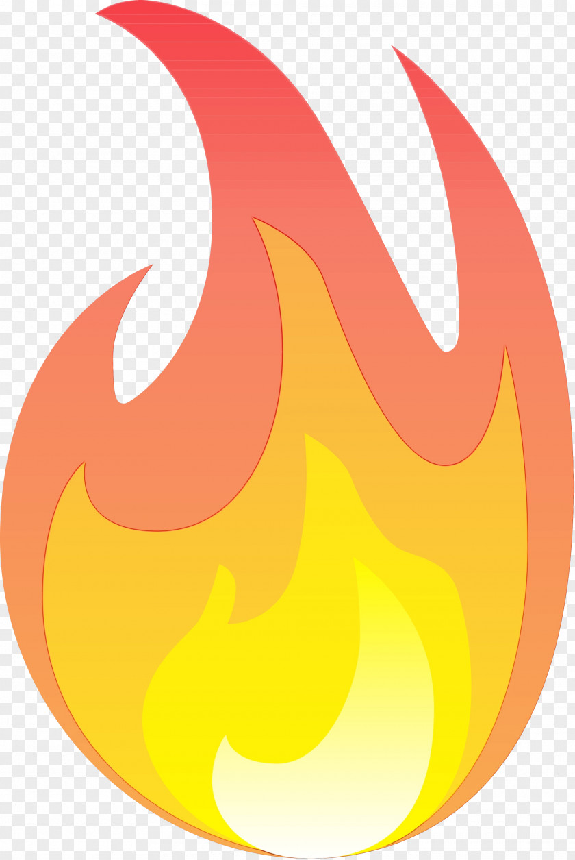 Fire Symbol Watercolor Cartoon PNG