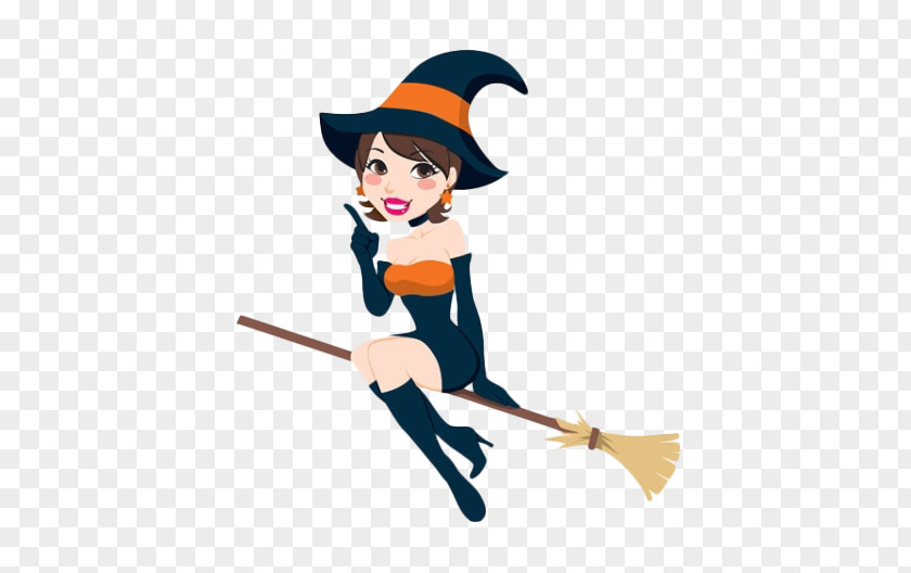 The Cartoon Sexy Witch Sits On Magic Broom PNG cartoon sexy witch sits on the magic broom clipart PNG