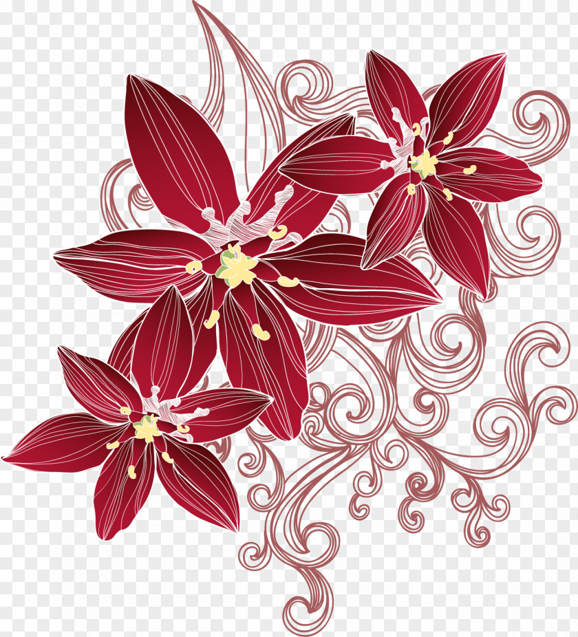 Layered Flower Floral Design PNG