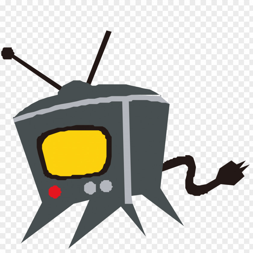 Painted Black TV Television Set Clip Art PNG