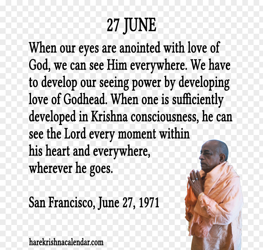 Prabhupada June 27 Month Krishna Quotation PNG