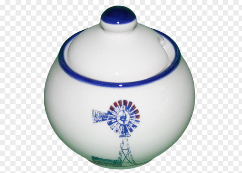 Sugar Bowl Cobalt Blue And White Pottery Tableware Christmas Ornament PNG
