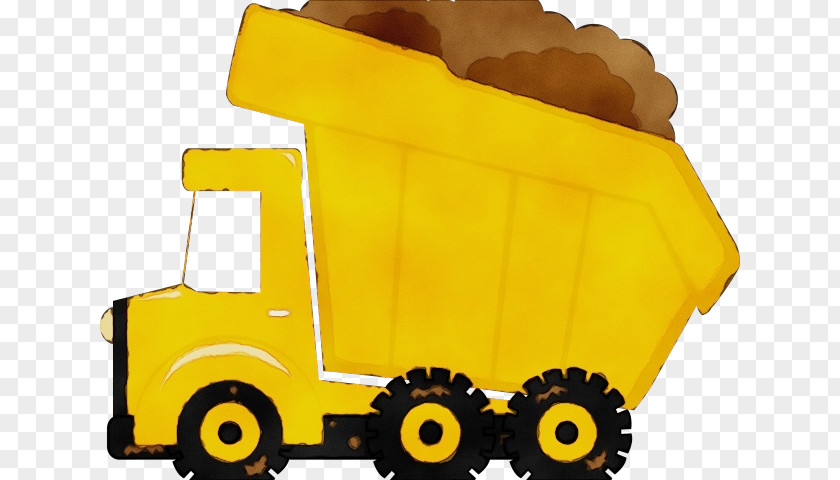 Yellow Vehicle Transport Garbage Truck Toy PNG