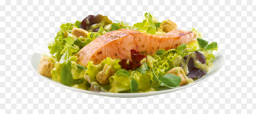 Grilled Salmon Caesar Salad Smoked Vegetarian Cuisine Recipe Lettuce PNG