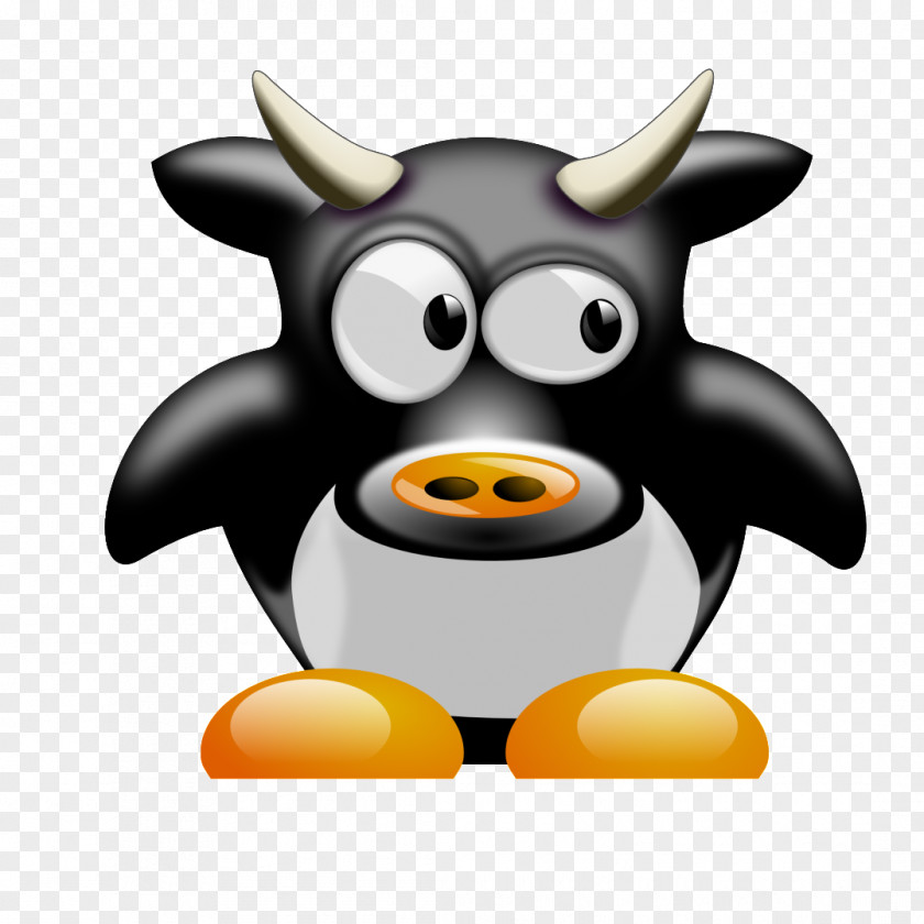 Penguin Cattle Highland Ox Bull Clip Art PNG